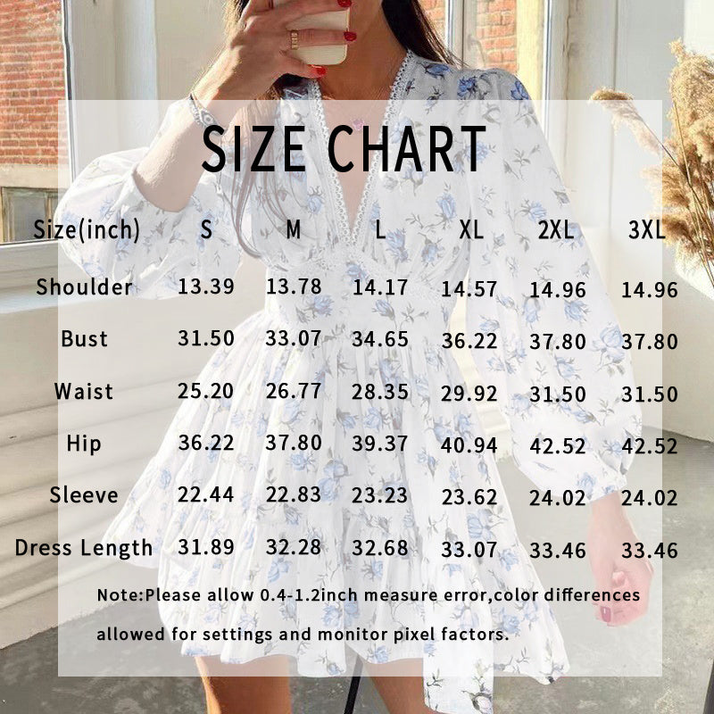 The Rosalie Floral V-Neck Mini Dress | Romantic Puff Sleeve Collection